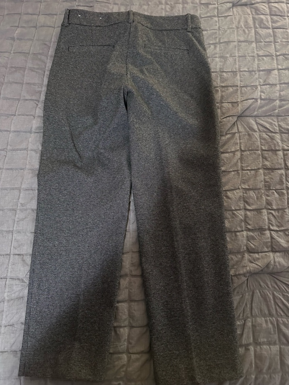 LOFT Gray Straight-Leg Wool-Blend Pants - Picture 4 of 9